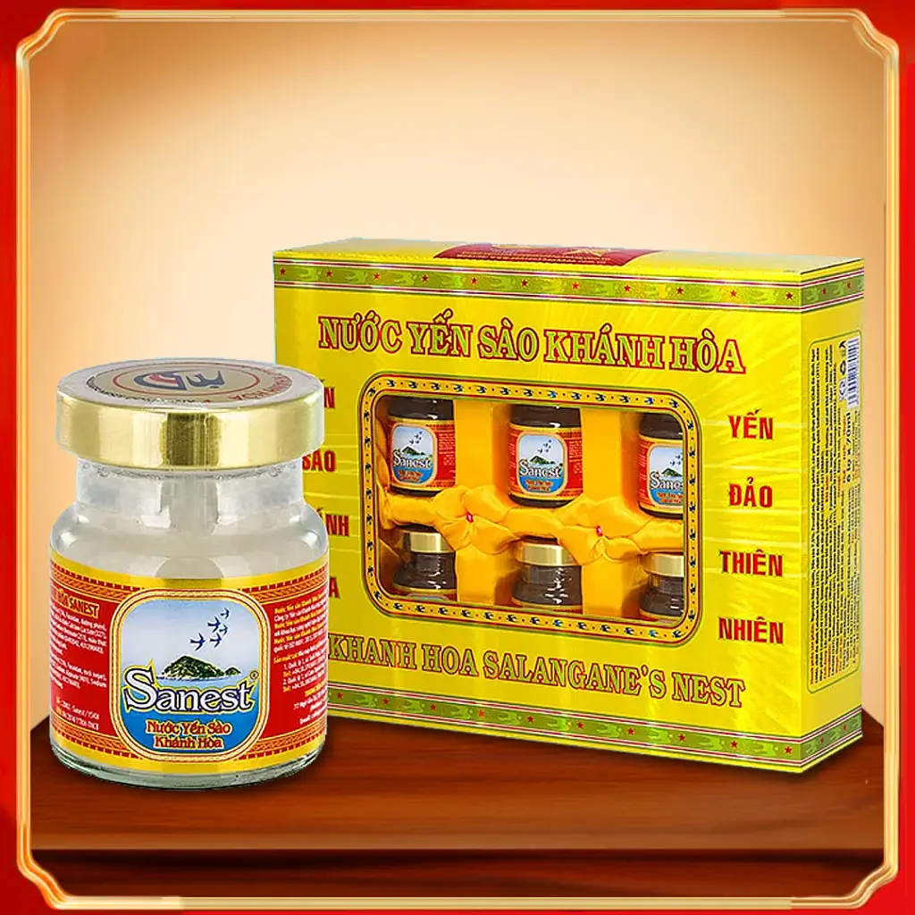 Hộp Quà Nước Yến Sào Khánh Hòa Sanest 6 Lọ x 70ml