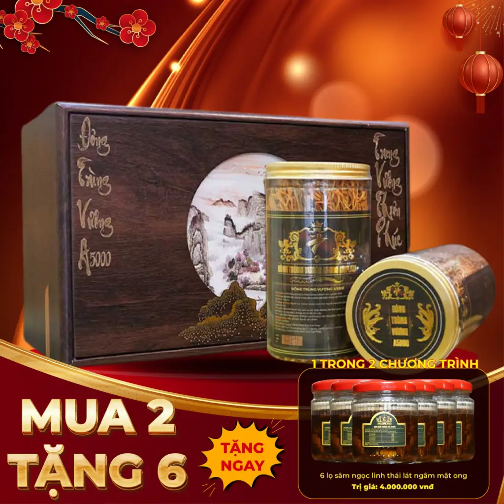 Hộp Đông Trùng Hạ Thảo Đế Vương Cao Cấp A5000 D231