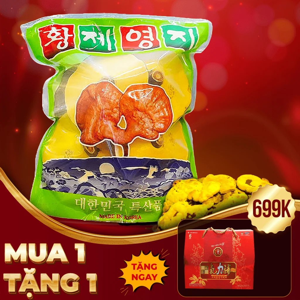 Nấm Linh Chi Vàng Hàn Quốc Loại Thượng Hạng Túi 1Kg