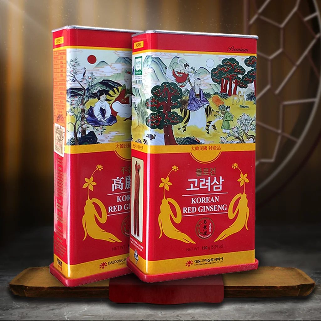 Hồng Sâm Củ Khô Daedong Hàn Quốc Hộp Thiếc 6 Năm Tuổi Hộp 150g