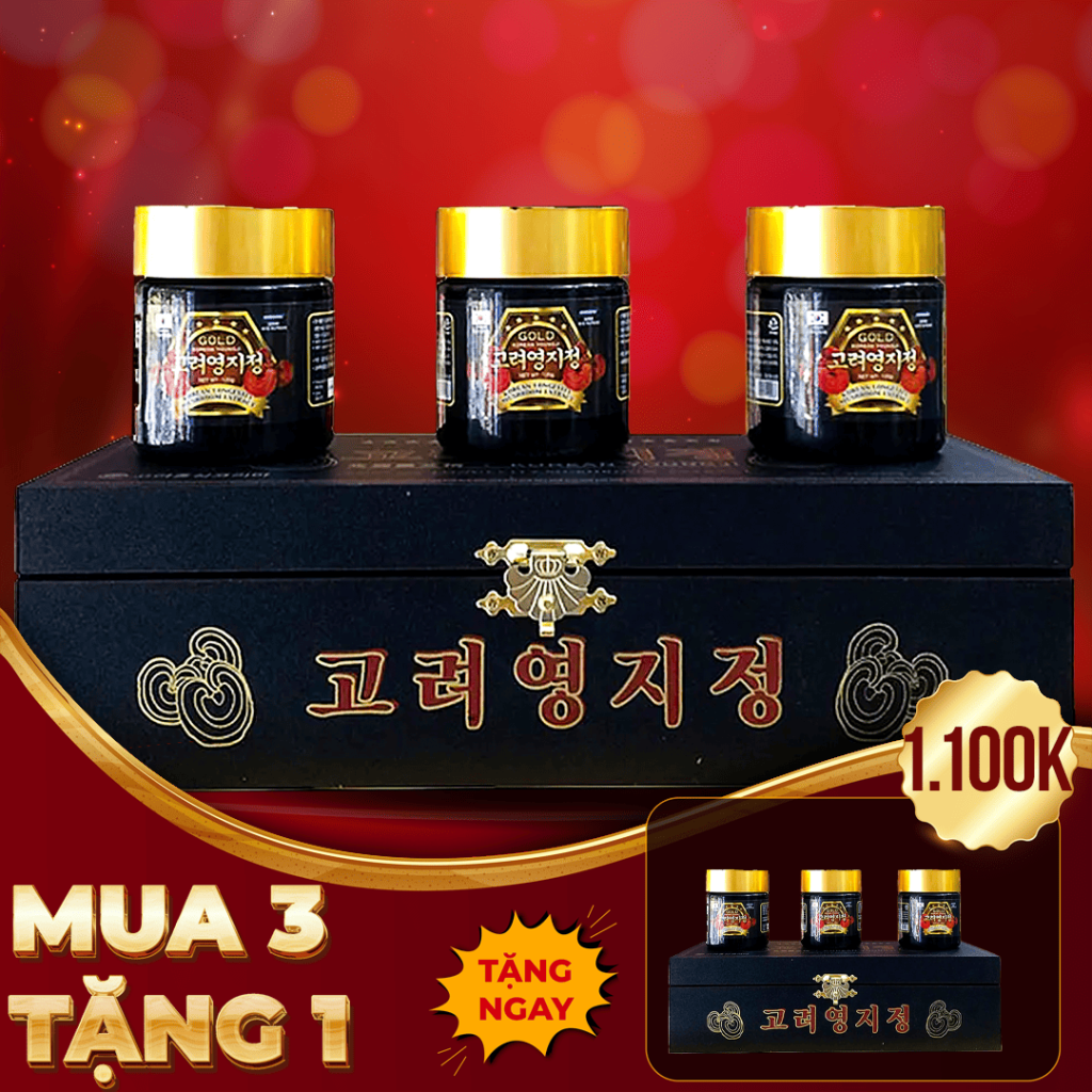 Cao Linh Chi Hàn Quốc Hộp Gỗ Đen Gold 3 Lọ x 120g