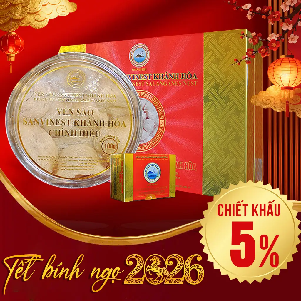 Yến Sào Sơ Chế Cao Cấp Sanvinest Khánh Hòa Hộp 100g